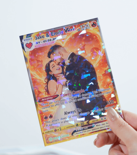 Holographic card showing depth and angle effect